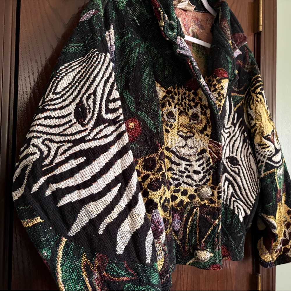 Vintage 90’s tapestry jacket safari animal - Picture 4 of 7